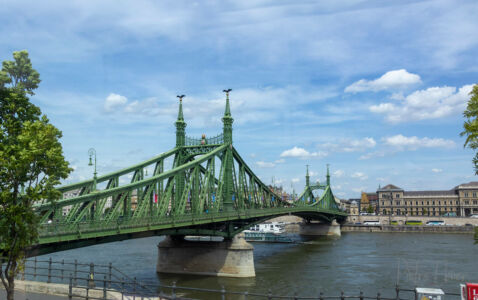 Green bridge in Budapest